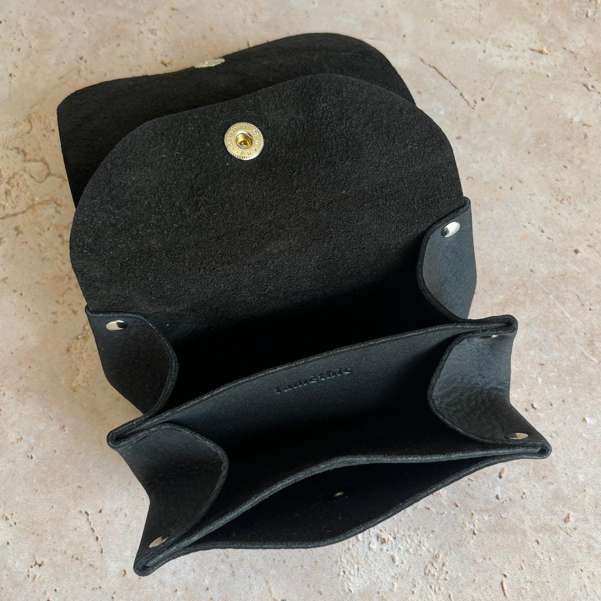 Porte-monnaie Muscari | Taurillon nubuck noir