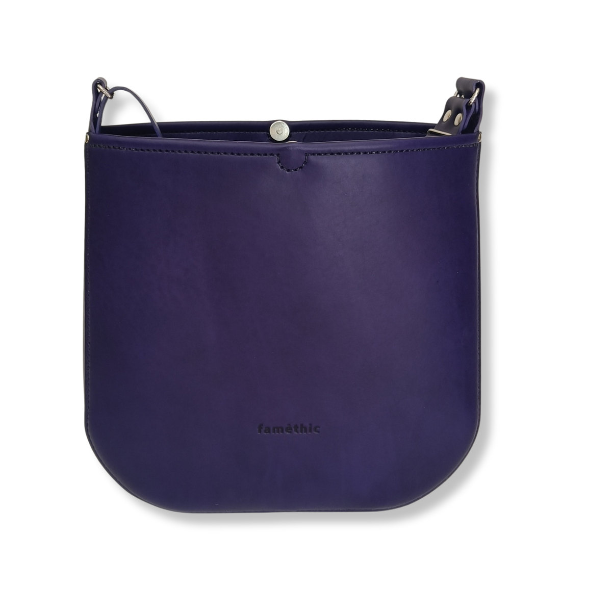sac basace en cuir bandoulière valériane faméthic maroquinerie française artisanal bleu indigo
