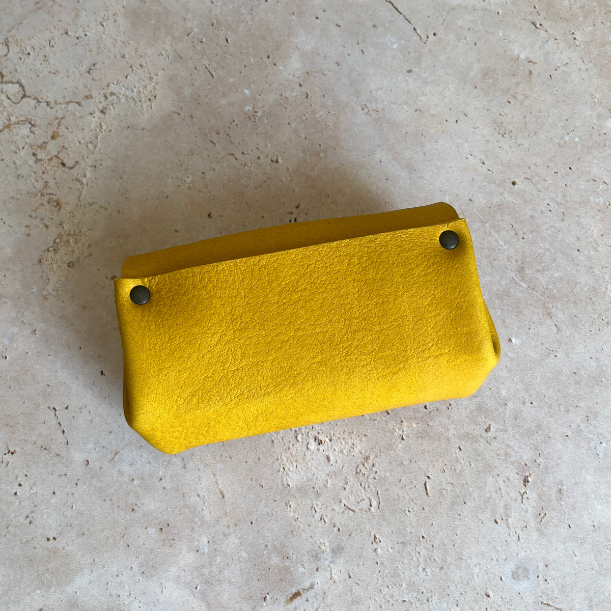 Porte-monnaie Muscari | Taurillon nubuck jaune