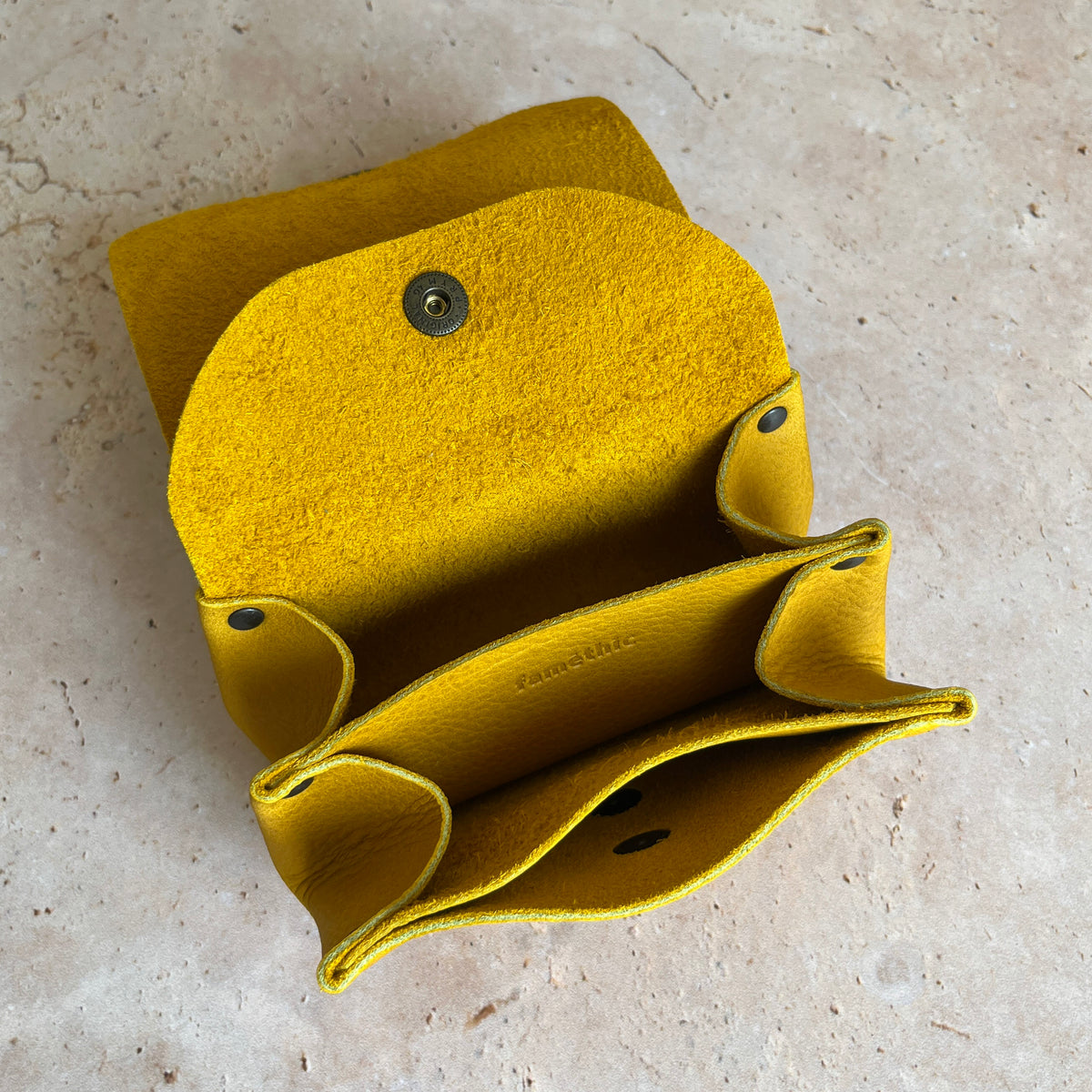 Porte-monnaie Muscari | Taurillon nubuck jaune
