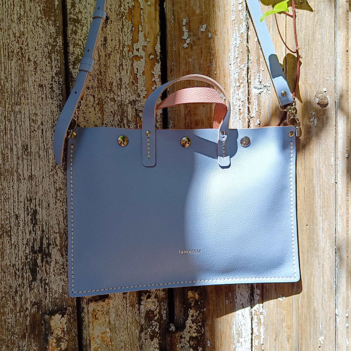 sac à main mini-alfa faméthic maroquinerie éthique responsable cuir français made in france blanc bleu lavande rose